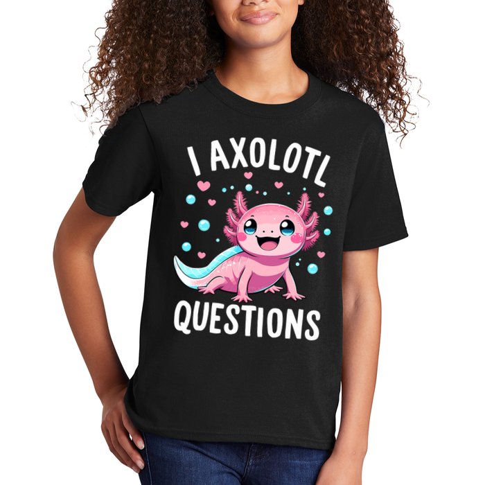 Axolotl Anime Cute Kawaii I Axolotl Questions Kids T-Shirt