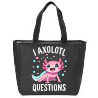 Axolotl Anime Cute Kawaii I Axolotl Questions Zip Tote Bag