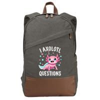Axolotl Anime Cute Kawaii I Axolotl Questions Cotton Canvas Backpack