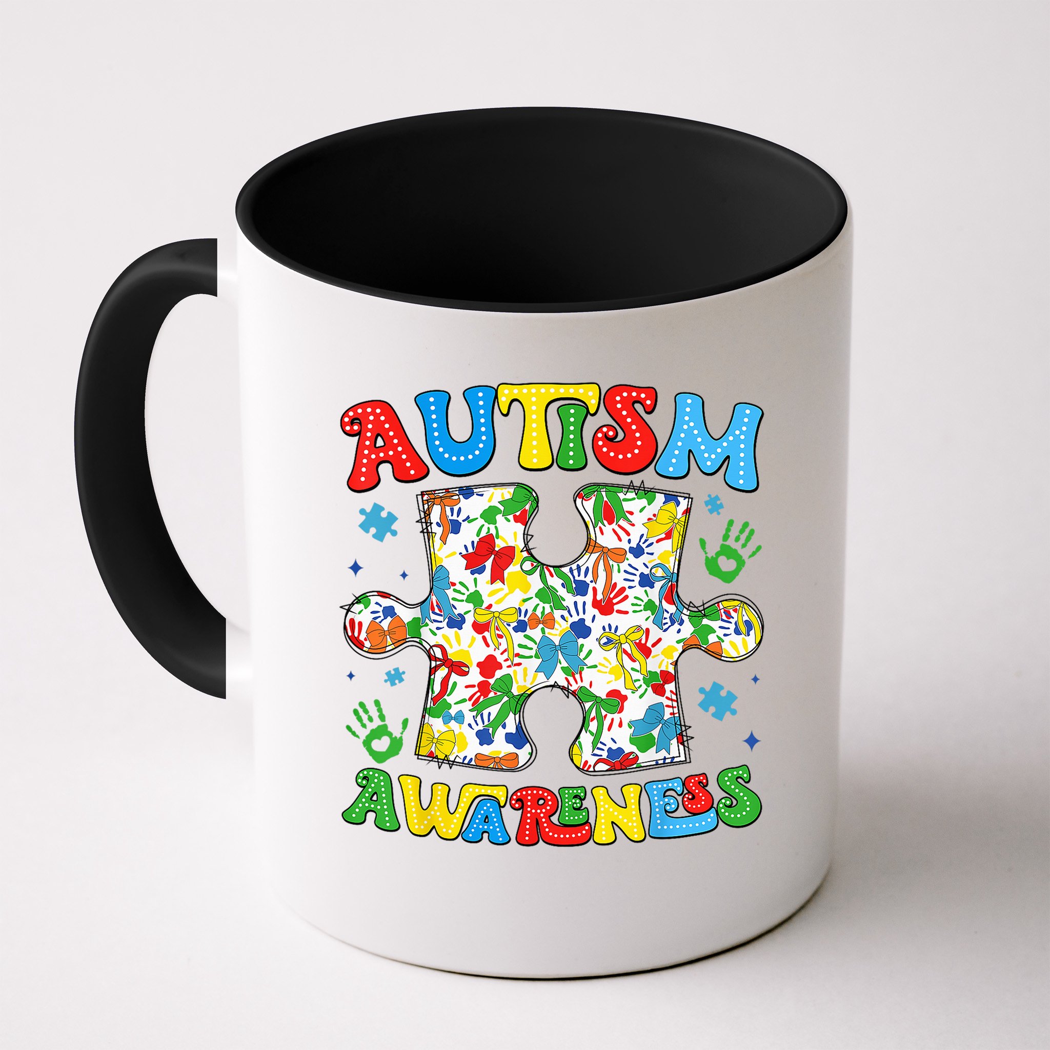 Autism Awareness Coquette Bow Autism Awareness Puzzle Piece Mug