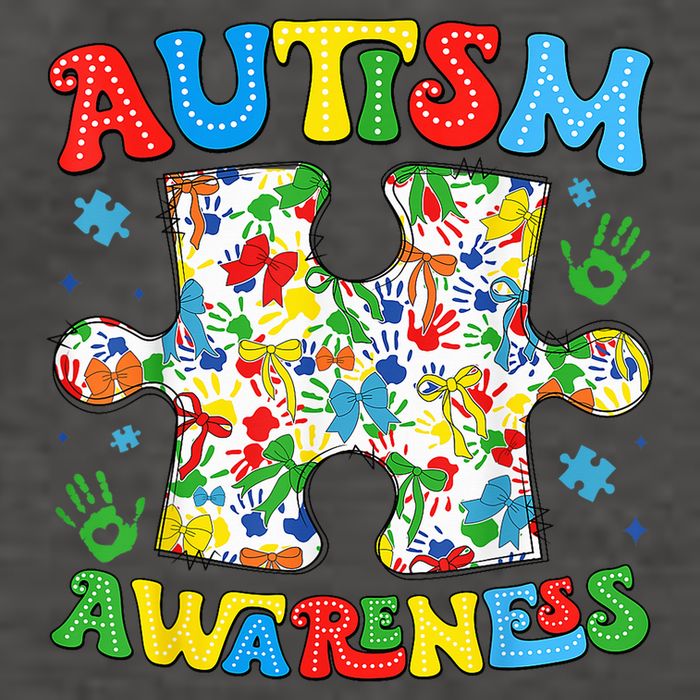 Autism Awareness Coquette Bow Autism Awareness Puzzle Piece Vector Backpack