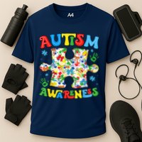 Autism Awareness Coquette Bow Autism Awareness Puzzle Piece Cooling Performance Crew T-Shirt