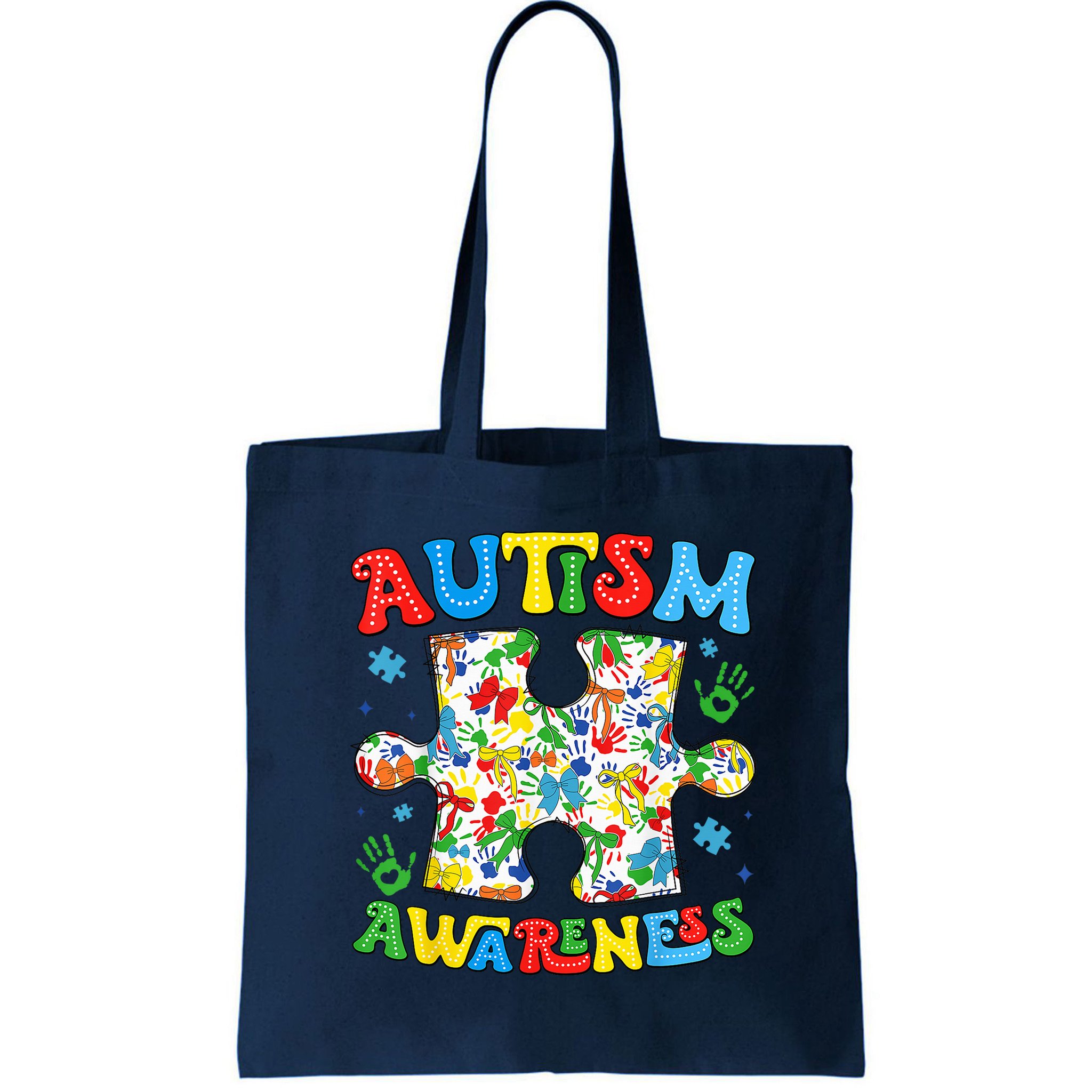 Autism Awareness Coquette Bow Autism Awareness Puzzle Piece Bag