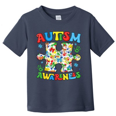 Autism Awareness Coquette Bow Autism Awareness Puzzle Piece Toddler T-Shirt