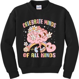 Autism Awareness Celebrate Minds Of All Kinds Neurodiversity Kids Sweatshirt