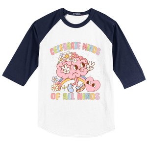 Autism Awareness Celebrate Minds Of All Kinds Neurodiversity Baseball Sleeve Shirt