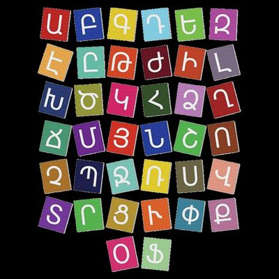 Armenian Alphabet Colored Armenian Letters Armenia T-Shirt