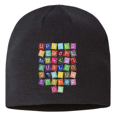 Armenian Alphabet Colored Armenian Letters Armenia Sustainable Beanie