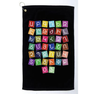 Armenian Alphabet Colored Armenian Letters Armenia Golf Towel