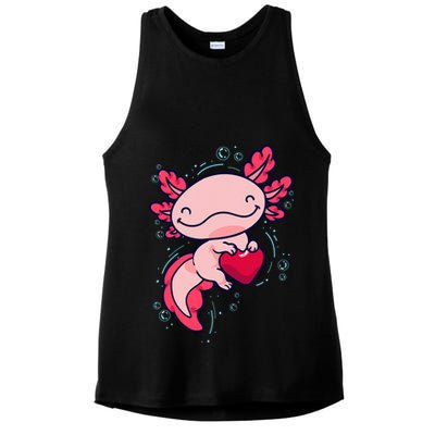 Axolotl Axolotl Cute Heart Ladies PosiCharge Tri-Blend Wicking Tank