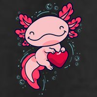 Axolotl Axolotl Cute Heart 7 Panel Mesh Trucker Snapback Hat