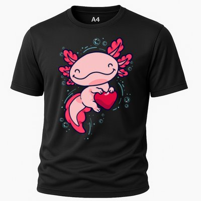 Axolotl Axolotl Cute Heart Cooling Performance Crew T-Shirt
