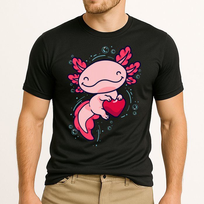 Axolotl Axolotl Cute Heart Cooling Performance Crew T-Shirt