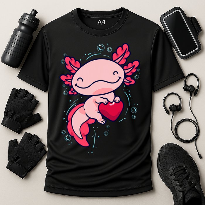 Axolotl Axolotl Cute Heart Cooling Performance Crew T-Shirt