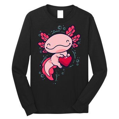 Axolotl Axolotl Cute Heart Long Sleeve Shirt
