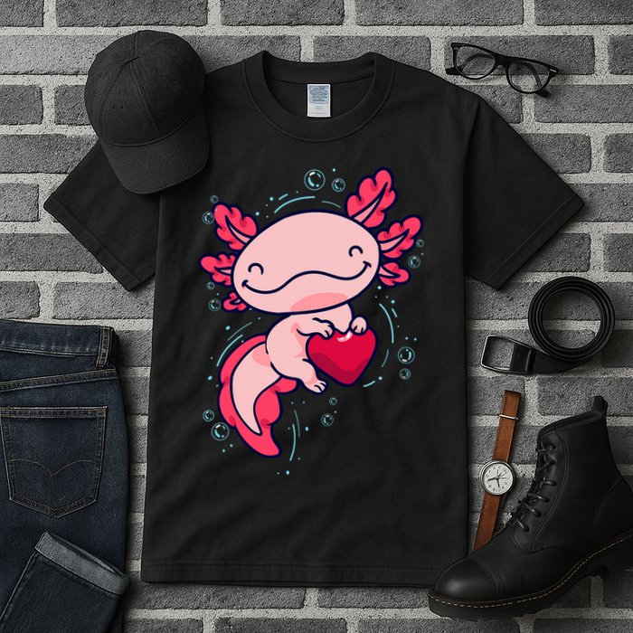 Axolotl Axolotl Cute Heart Tall T-Shirt
