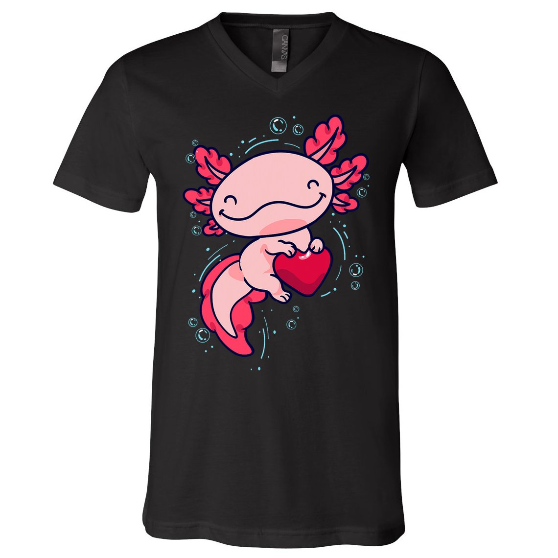 Axolotl Axolotl Cute Heart V-Neck T-Shirt