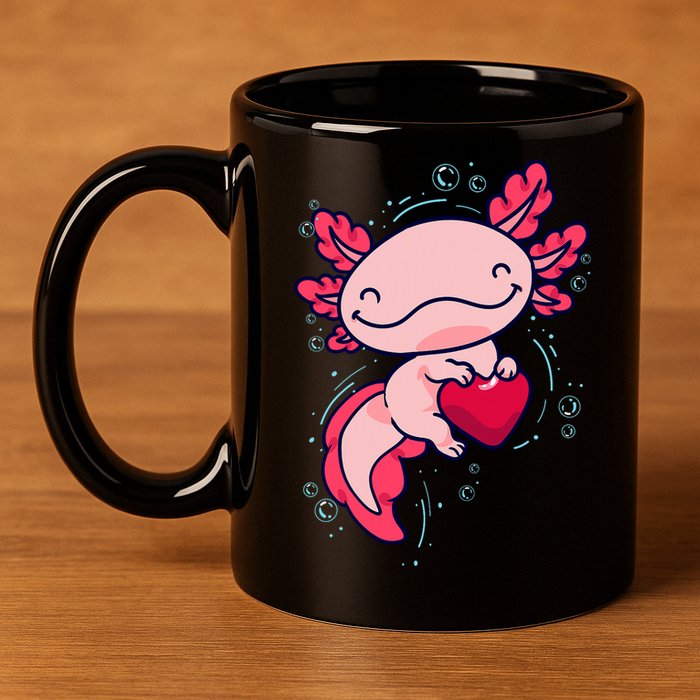 Axolotl Axolotl Cute Heart 11oz C Handle Ceramic Mug