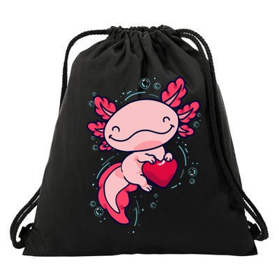 Axolotl Axolotl Cute Heart Drawstring Bag