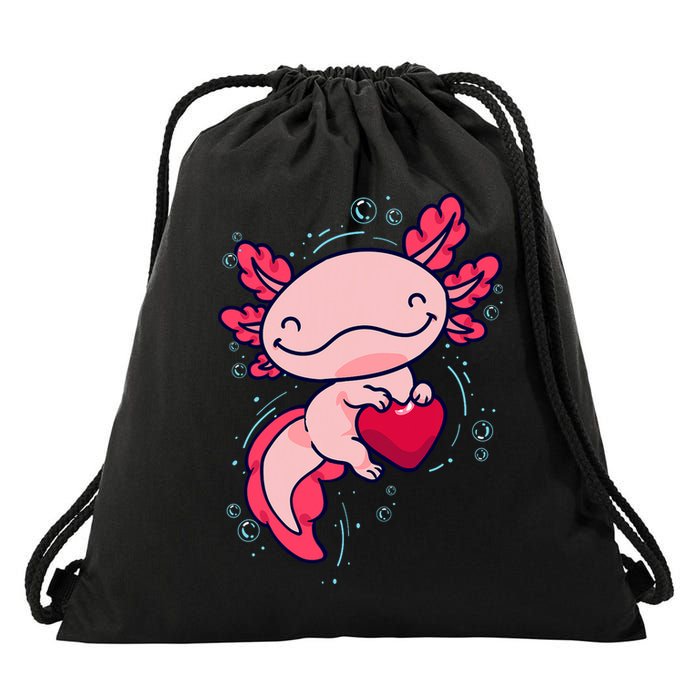 Axolotl Axolotl Cute Heart Drawstring Bag