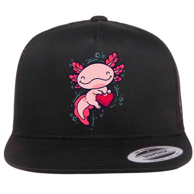 Axolotl Axolotl Cute Heart Flat Bill Trucker Hat