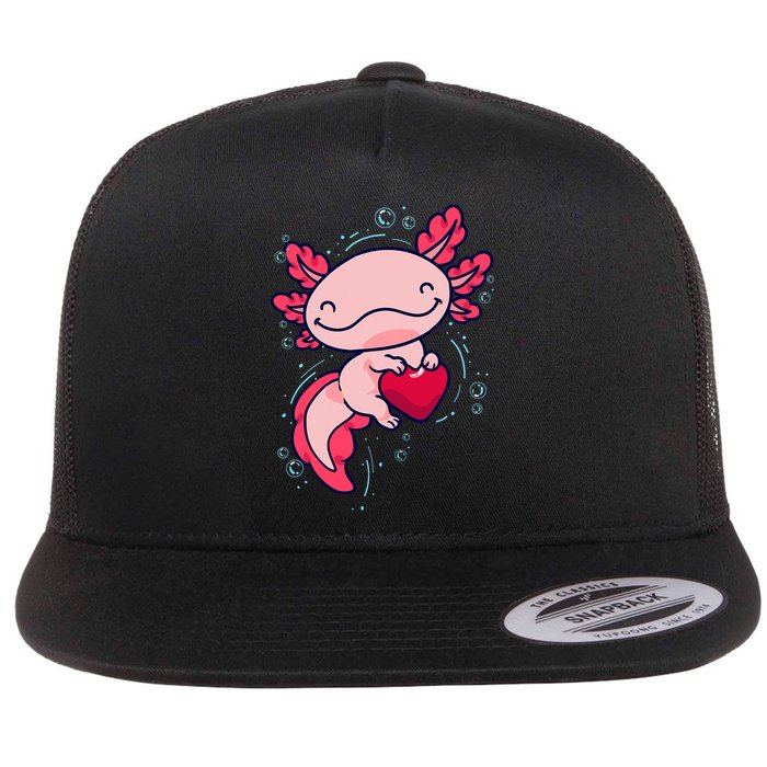 Axolotl Axolotl Cute Heart Flat Bill Trucker Hat