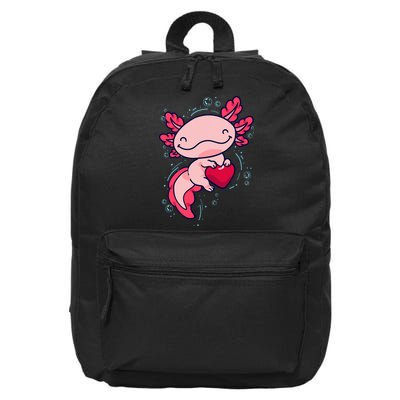 Axolotl Axolotl Cute Heart 16 in Basic Backpack