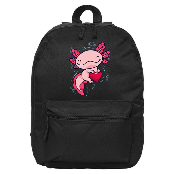 Axolotl Axolotl Cute Heart 16 in Basic Backpack