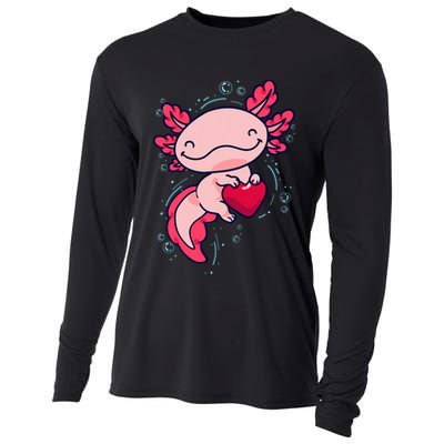 Axolotl Axolotl Cute Heart Cooling Performance Long Sleeve Crew