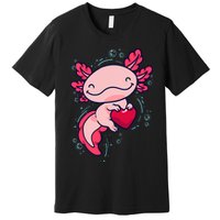 Axolotl Axolotl Cute Heart Premium T-Shirt