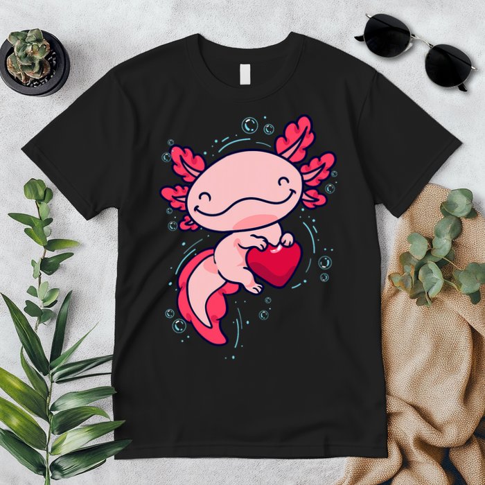 Axolotl Axolotl Cute Heart Premium T-Shirt