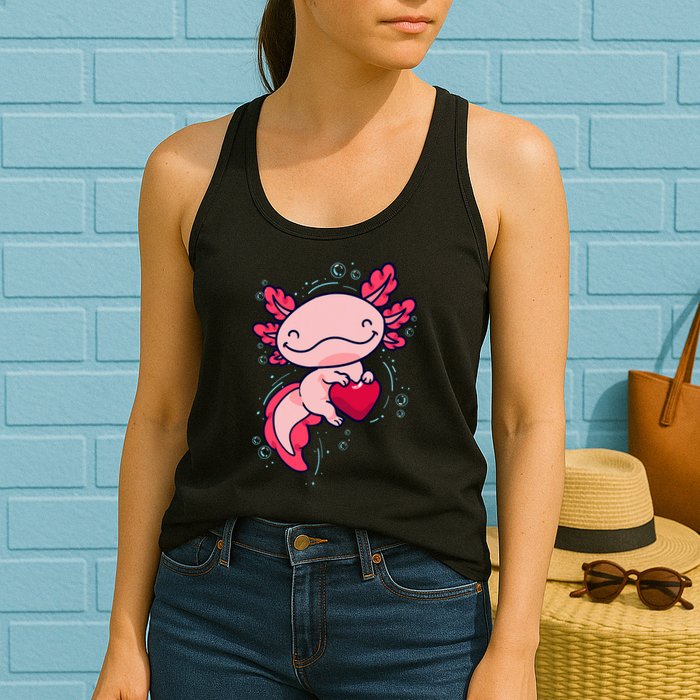 Axolotl Axolotl Cute Heart Womens Tank Top