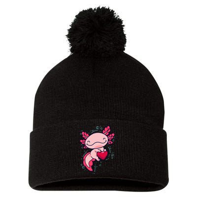 Axolotl Axolotl Cute Heart Pom Pom 12in Knit Beanie