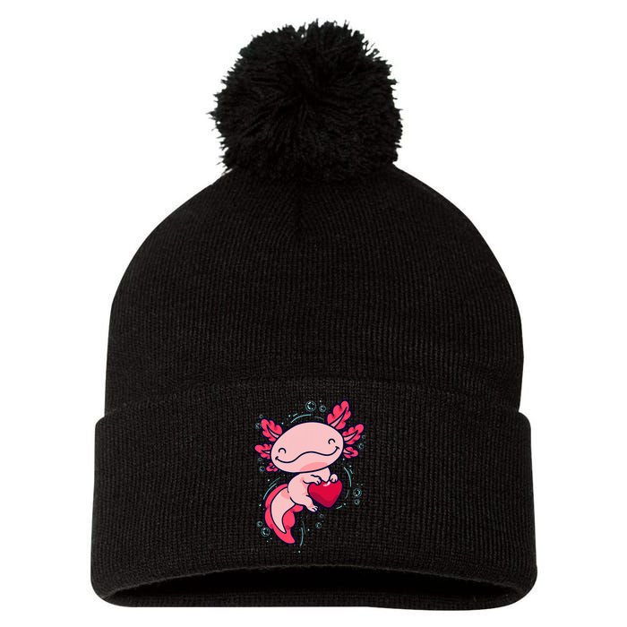 Axolotl Axolotl Cute Heart Pom Pom 12in Knit Beanie