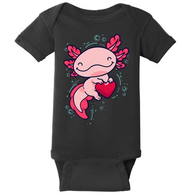 Axolotl Axolotl Cute Heart Baby Bodysuit