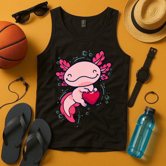 Axolotl Axolotl Cute Heart Tank Top