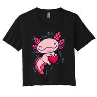Axolotl Axolotl Cute Heart Women's Crop Top Tee