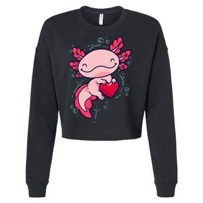 Axolotl Axolotl Cute Heart Cropped Pullover Crew