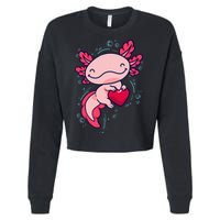 Axolotl Axolotl Cute Heart Cropped Pullover Crew