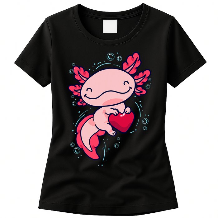 Axolotl Axolotl Cute Heart Womens T-Shirt