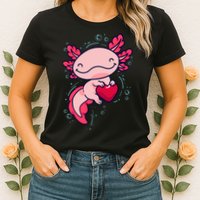 Axolotl Axolotl Cute Heart Womens T-Shirt