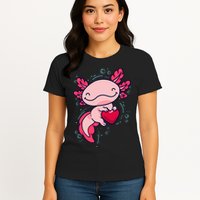 Axolotl Axolotl Cute Heart Womens T-Shirt