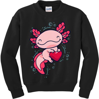 Axolotl Axolotl Cute Heart Kids Sweatshirt