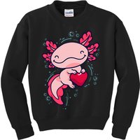 Axolotl Axolotl Cute Heart Kids Sweatshirt