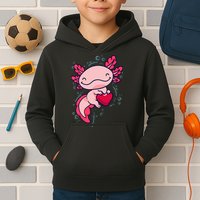 Axolotl Axolotl Cute Heart Kids Hoodie