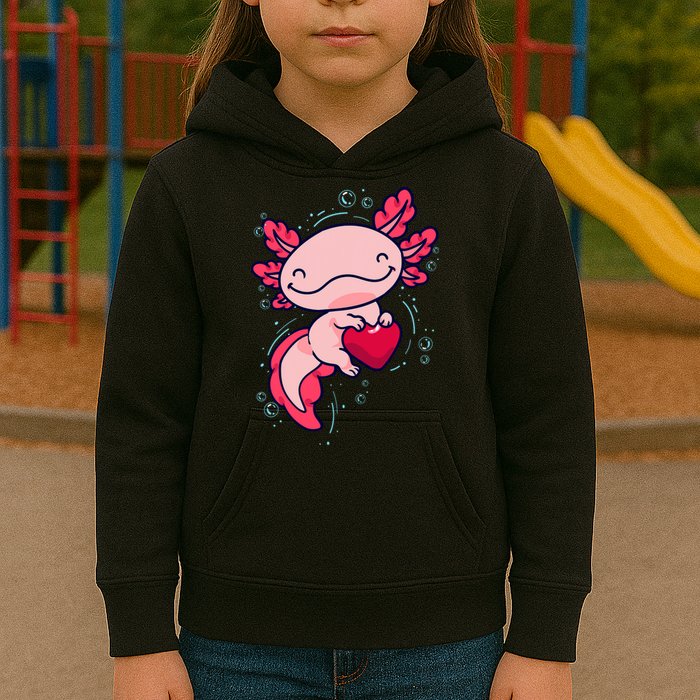 Axolotl Axolotl Cute Heart Kids Hoodie