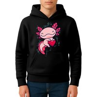 Axolotl Axolotl Cute Heart Kids Hoodie
