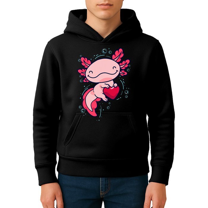Axolotl Axolotl Cute Heart Kids Hoodie
