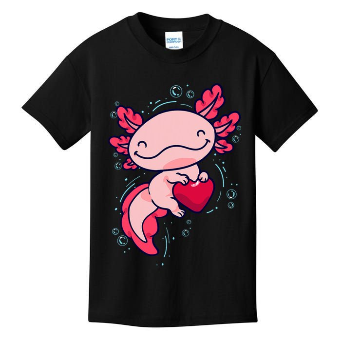 Axolotl Axolotl Cute Heart Kids T-Shirt
