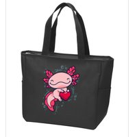 Axolotl Axolotl Cute Heart Zip Tote Bag
